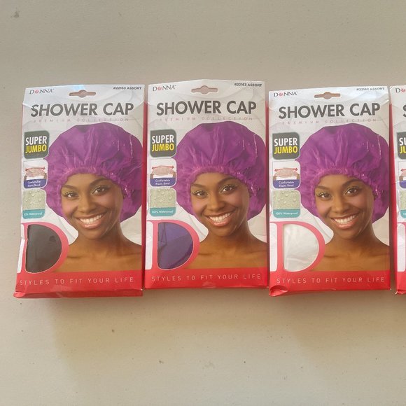 Donna Super Jumbo Shower Cap Waterproof Shower Cap  SET OF 4 - Picture 2 of 3